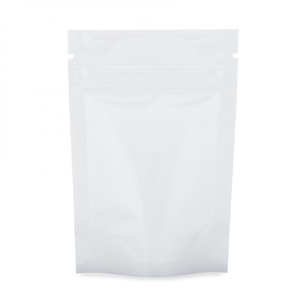 1 8oz White White Mylar Dispensary Bags (1000qty) - Bulk Wholesale 