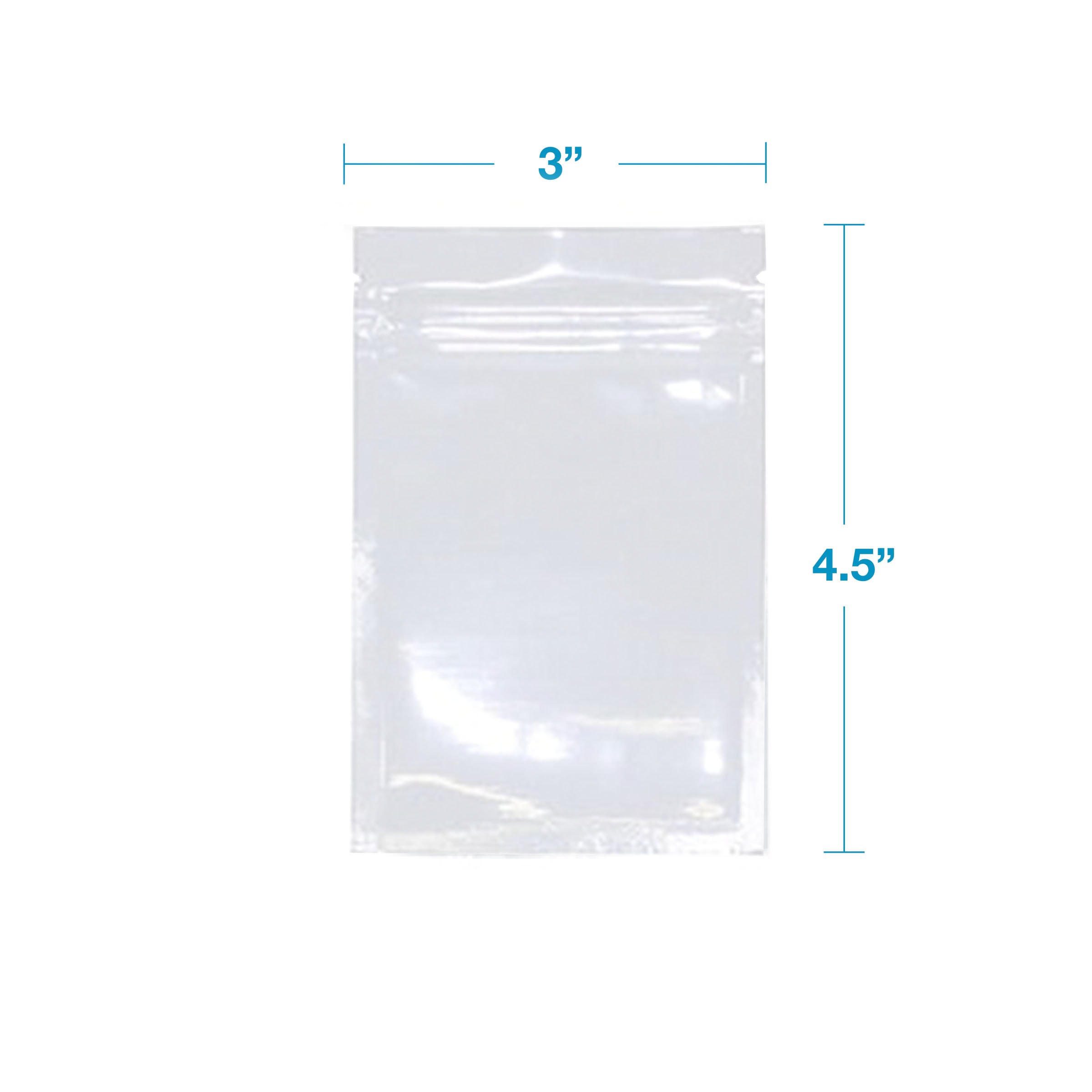 1 Gram Mylar Dispensary Bags for Herbs - White, 1000 pcs