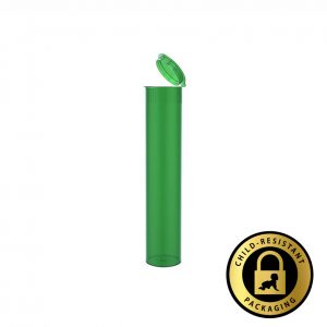 98mm Transparent Green Pre Roll Tubes (600Qty)