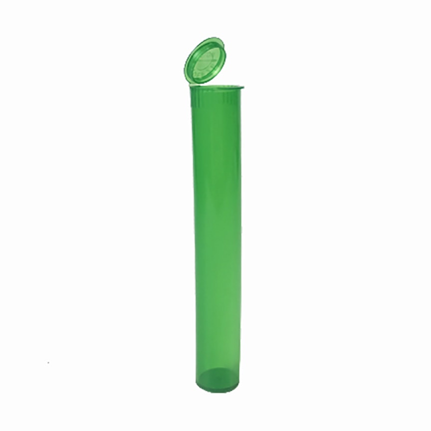 Green 109mm Joint Tubes for cannabis Wholesale Dispensary Packaging, Pop Top Bottles, Mylar