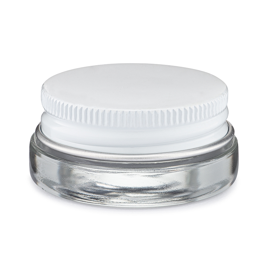 7ml Clear Glass Container - Black or White Cap 450 Count / Black