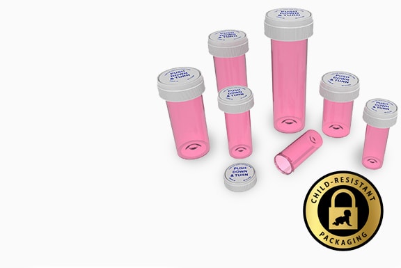 Child Resistant Reversible Cap Vials | 420 Stock