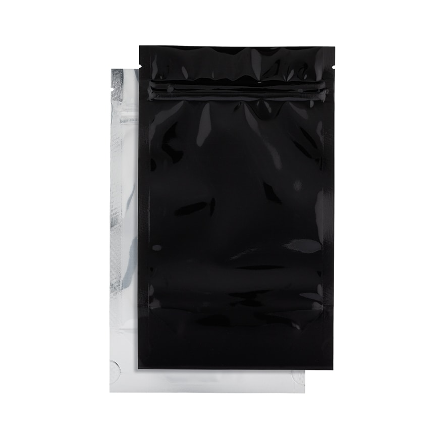1.0 Ounce Mylar Dispensary Bags - Black/Clear, 1000 pieces