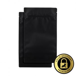 1/2oz Matte Black Child-Resistant Mylar Bags (1000Qty)
