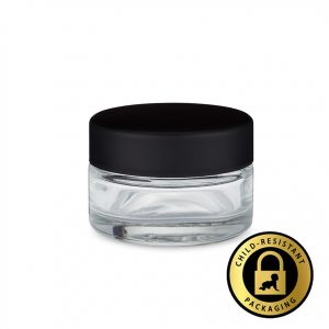 3oz Child Resistant Glass Jars With Black Caps - 5 Grams - 150 Count –  Green Tech Packaging, Inc.