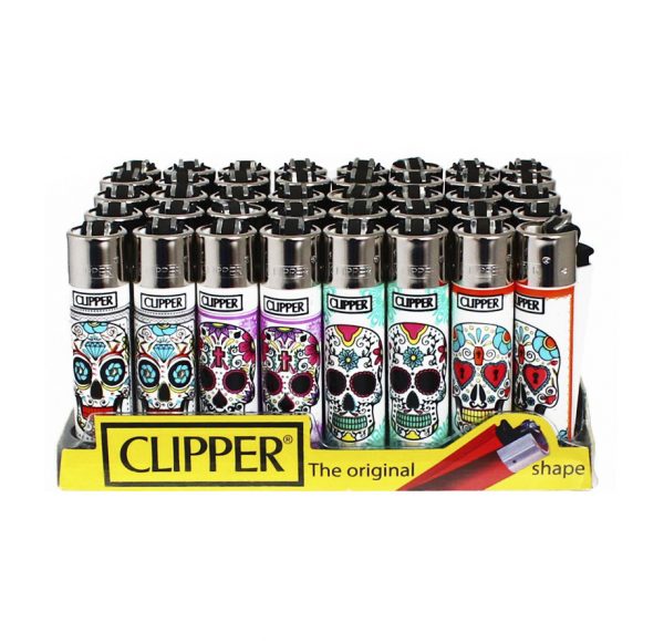 Assorted Clipper Lighters “Skulls” (48Qty) Bulk Wholesale Marijuana