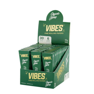 VIBES Cones Box Green/Organic Hemp 1.25" 84mm