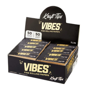 VIBES Rolling Tips Box Kraft/Slim (50Qty)