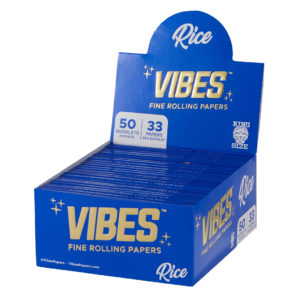 VIBES King Size Slim Rolling Papers Blue/Rice (50Qty)