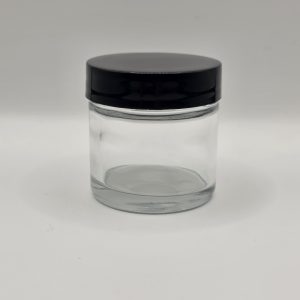 1oz "Baby Baller Jar" Black Smooth Plastic Pressure Seal Cap (160Qty)