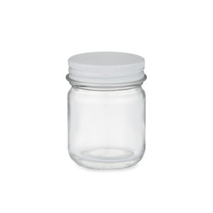 10oz Premium Glass Jars w/ Child Resistant Lids - Black Lid (56 Qty)